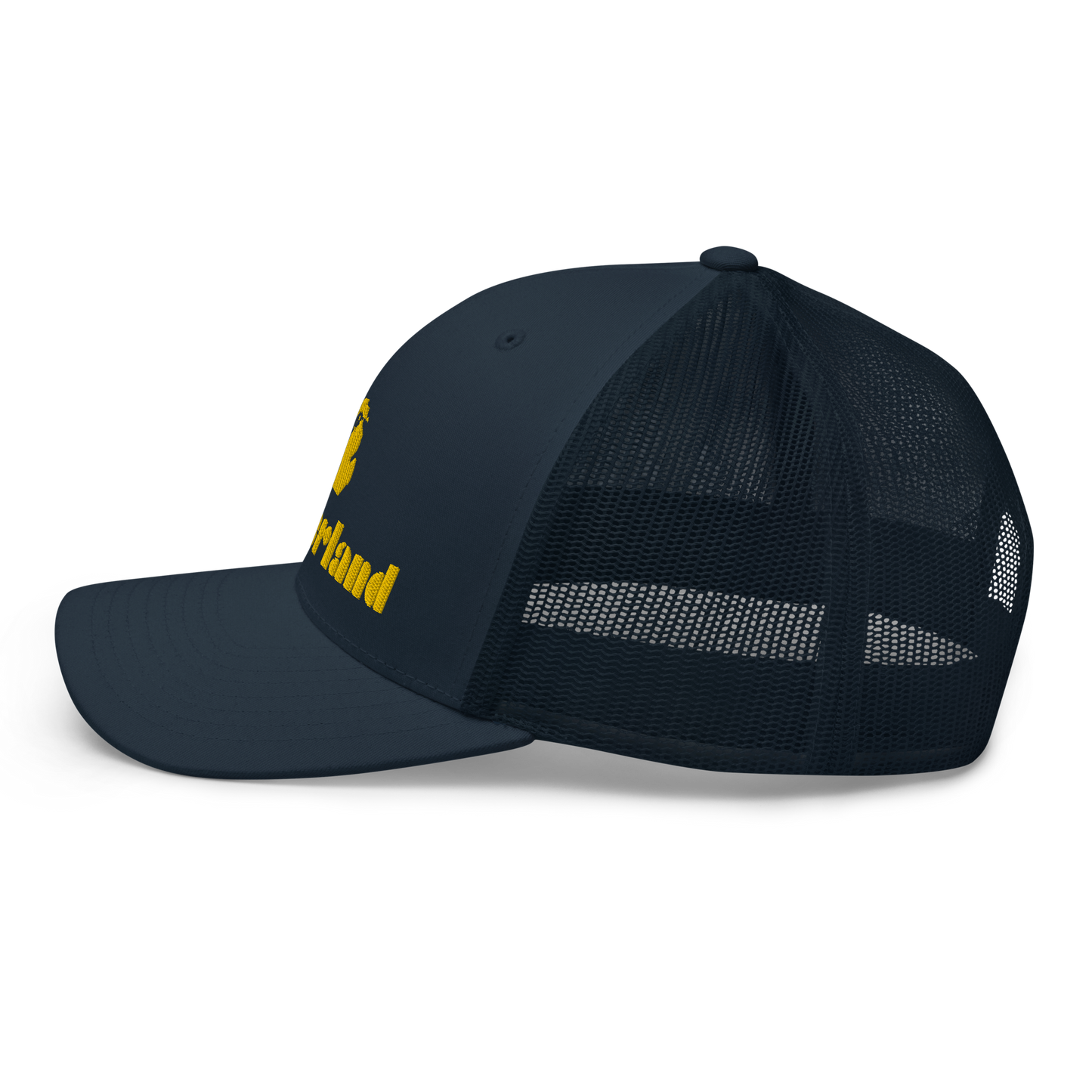 Michigan 'Wonderland' Trucker Hat (Art Deco Font) | Gold Embroidery