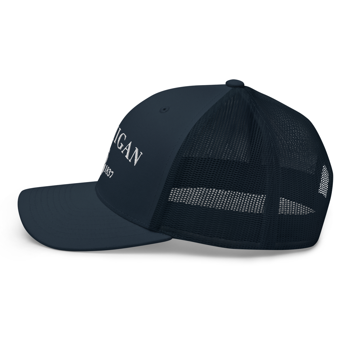 'Michigan EST 1837' Trucker Hat (Didone Font)