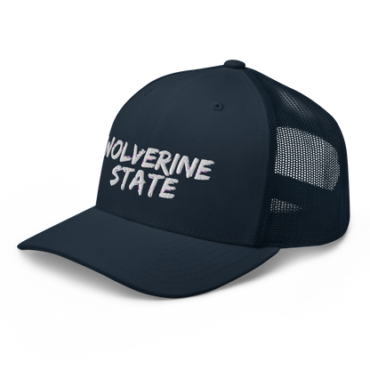 Michigan 'Wolverine State' Trucker Hat (Angry Brush Font)