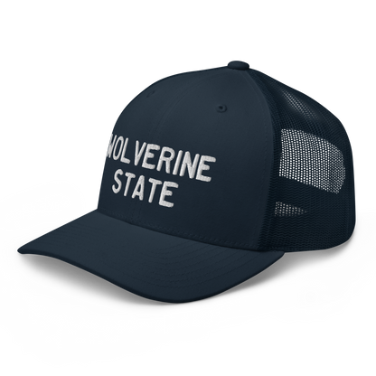 Michigan 'Wolverine State' Trucker Hat (Licence Plate Font)