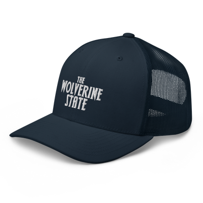 Michigan 'The Wolverine State' Trucker Hat (Vicious Mustelid Font)