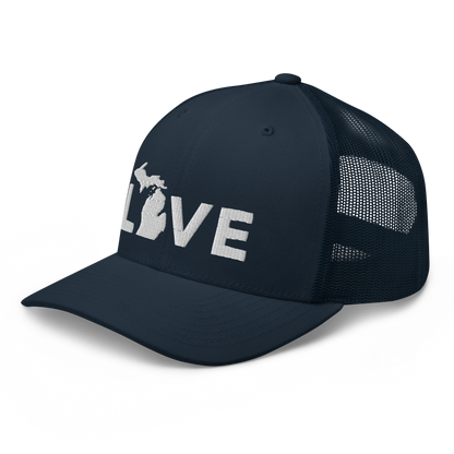 Michigan 'Love' Trucker Hat (Geometric Sans Font)