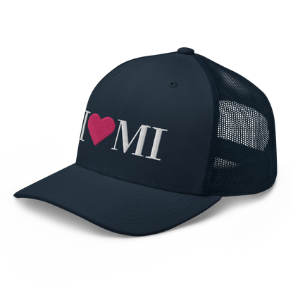 Michigan 'I ❤️ MI' Trucker Hat (Didone Font)