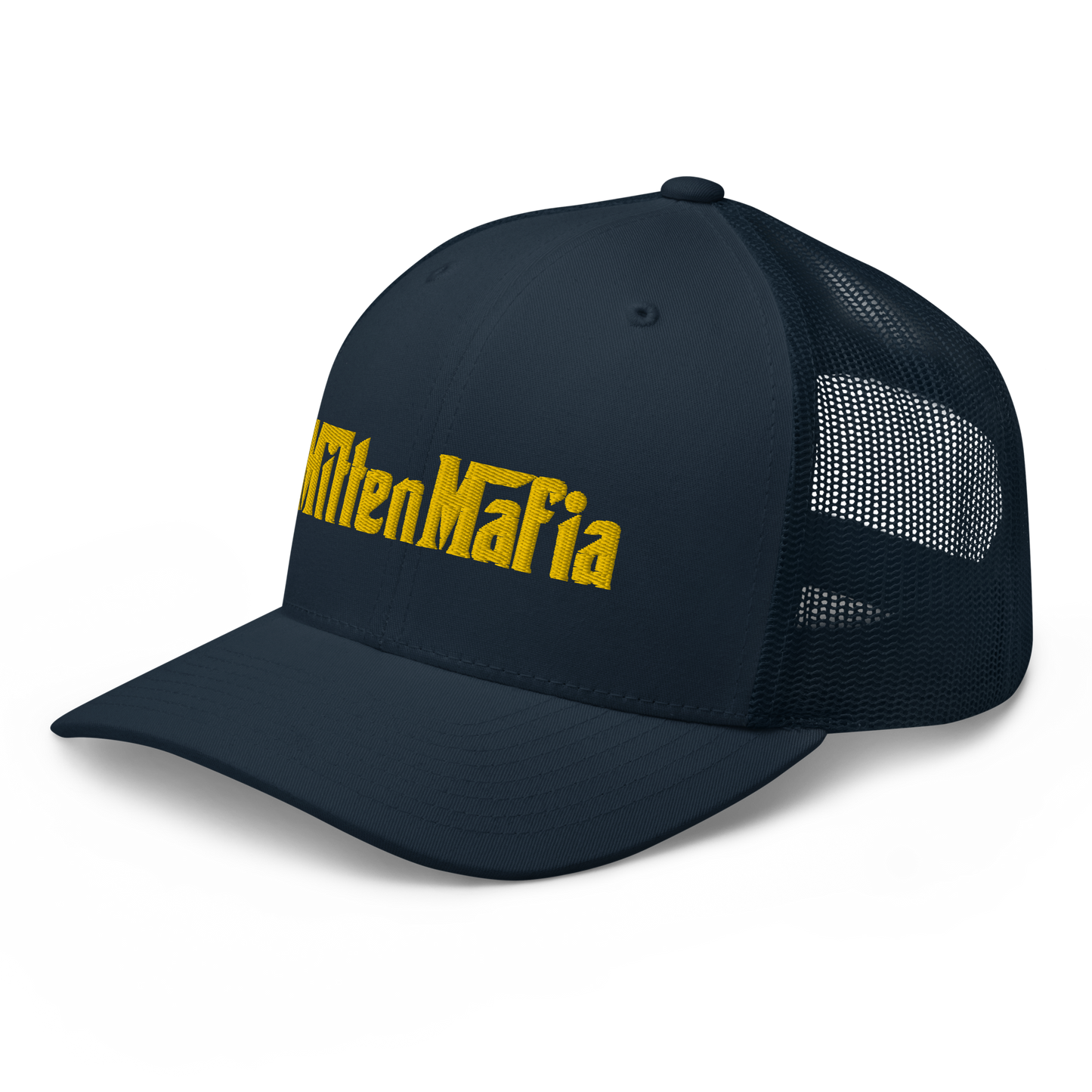 Michigan 'MittenMafia' Trucker Hat (Gangster Font) | Gold Embroidery