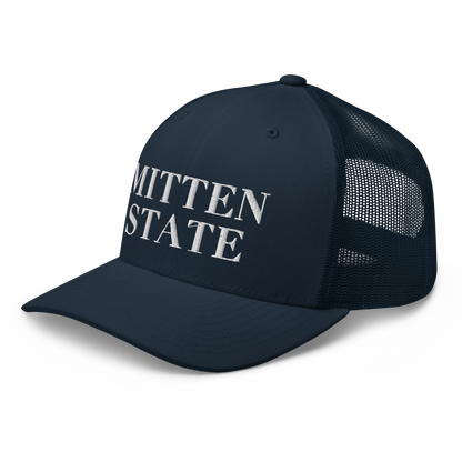 Michigan 'Mitten State' Trucker Hat (Didone Font)