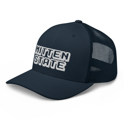 Michigan 'Mitten State' Trucker Hat (Arcade Font)