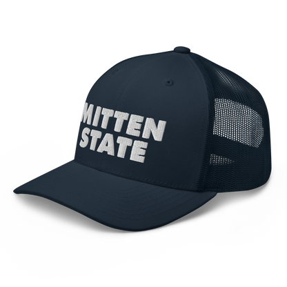 Michigan 'Mitten State' Trucker Hat (Geometric Sans Font)