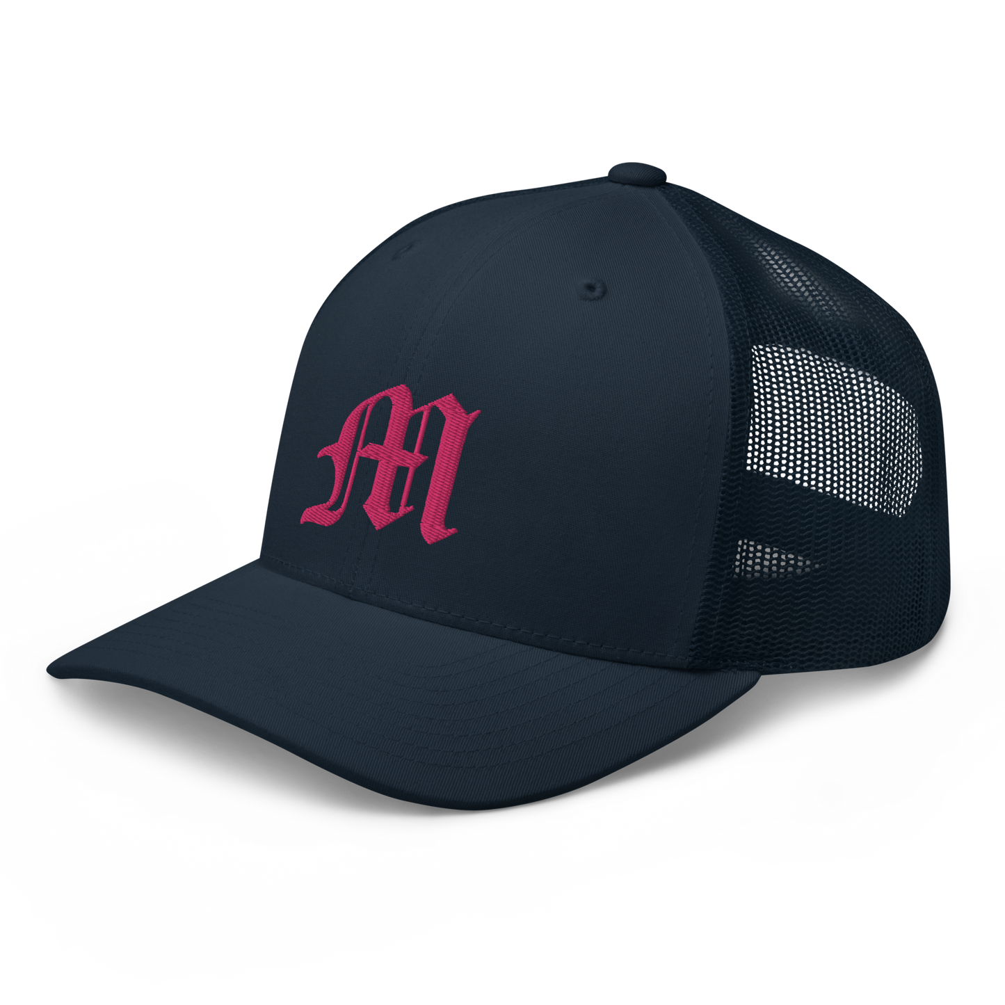 Michigan 'Old English M' Trucker Hat | Pink Embroidery