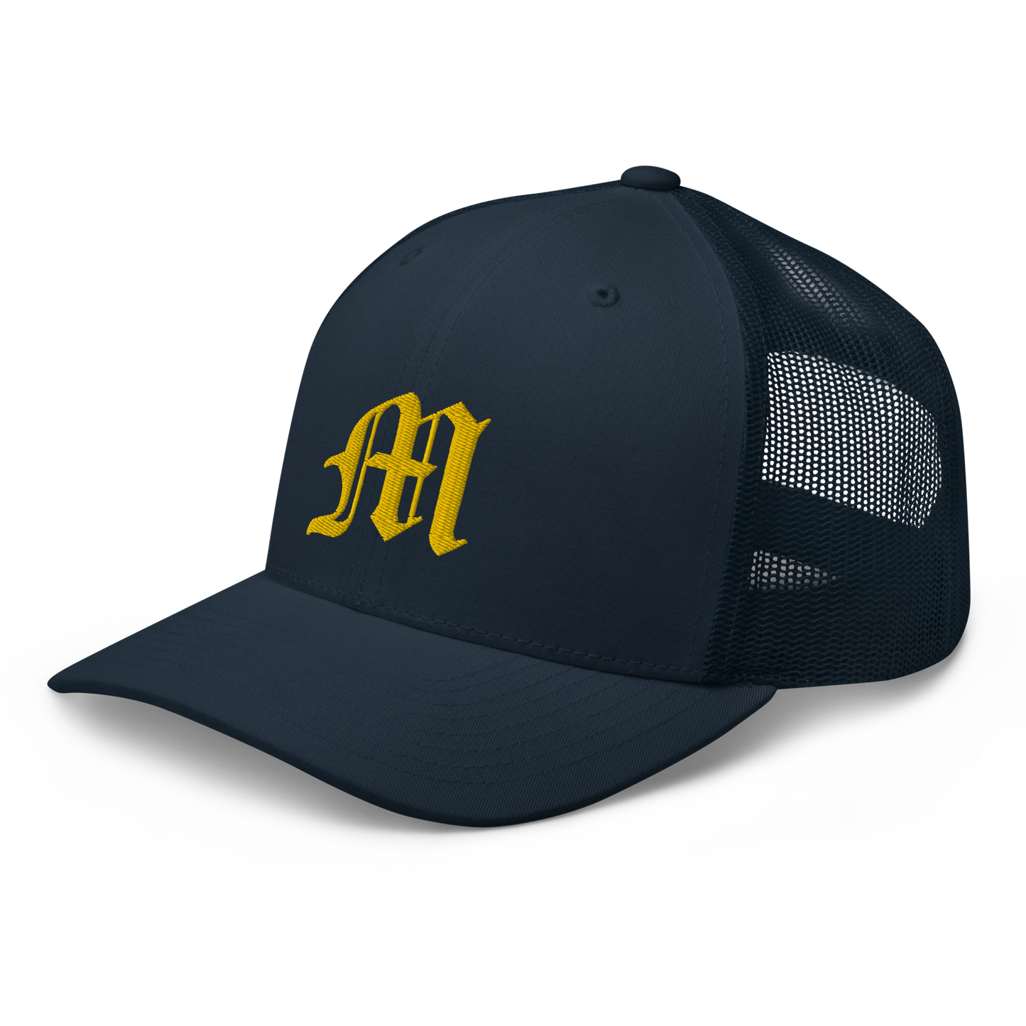 Michigan 'Old English M' Trucker Hat | Gold Embroidery