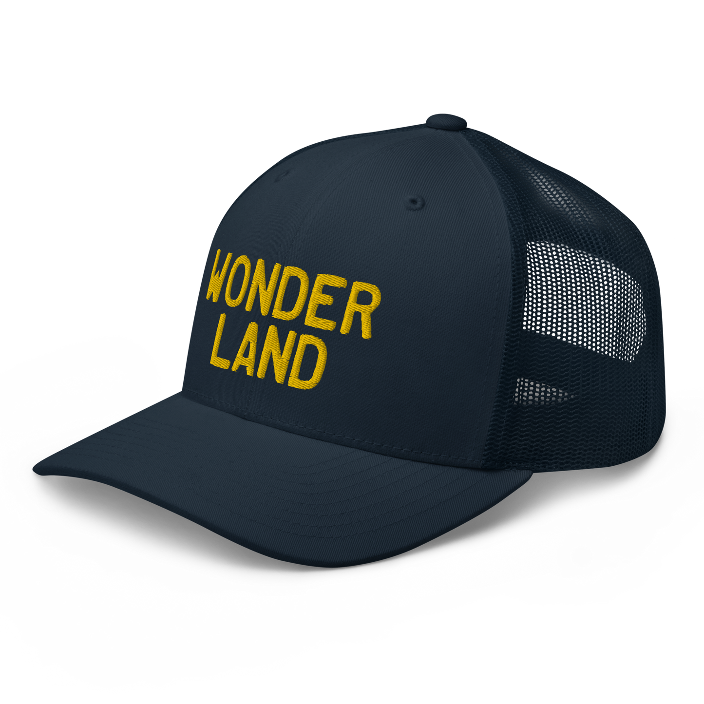 Michigan 'Wonderland' Trucker Hat (Licence Plate Font) | Gold Embroidery