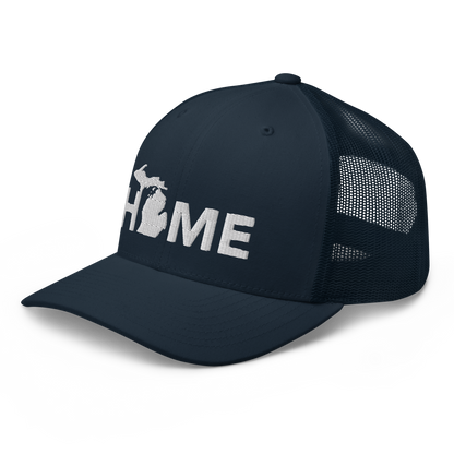 Michigan 'Home' Trucker Hat (Geometric Sans Font)