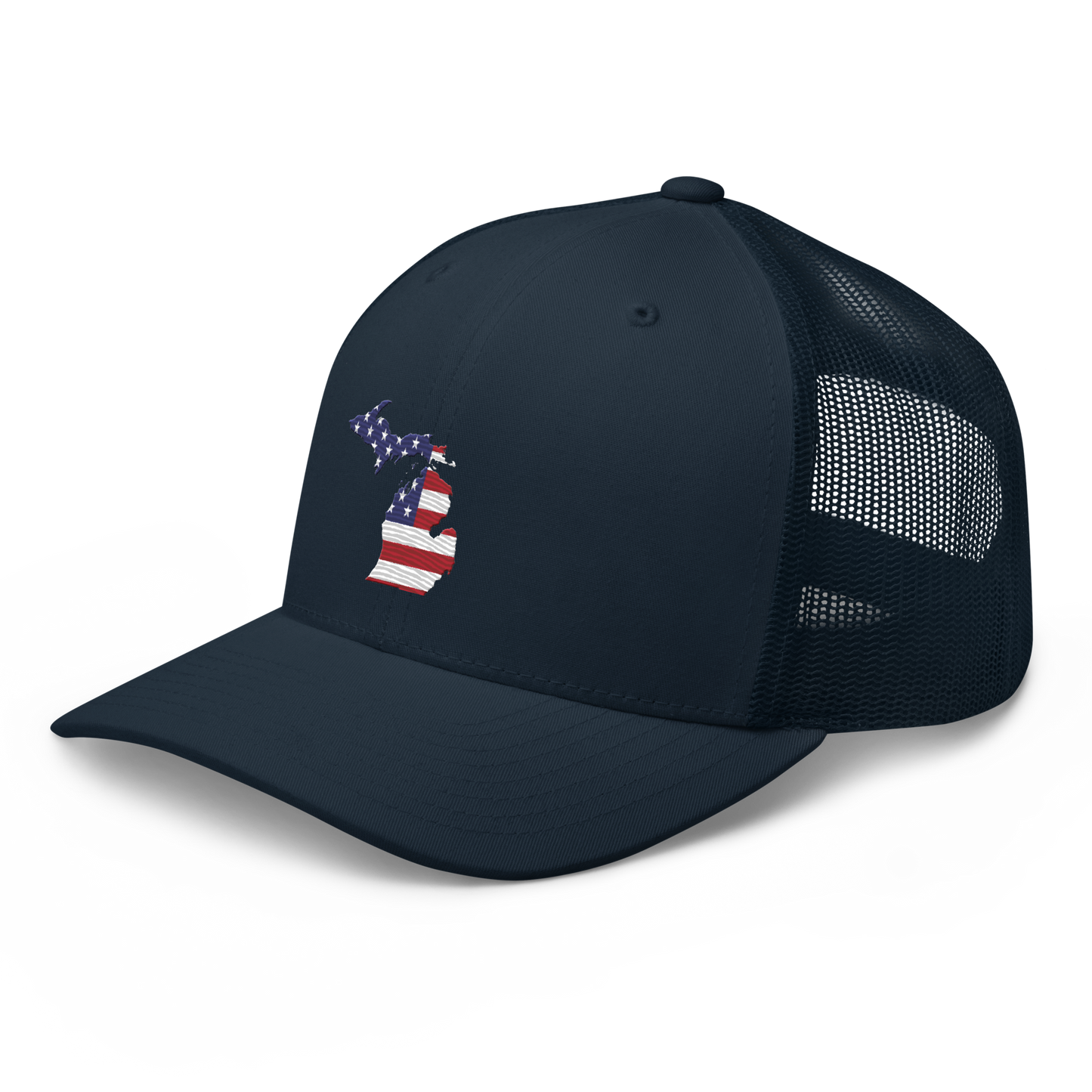 State of Michigan Trucker Hat (w/ USA Flag Outline)