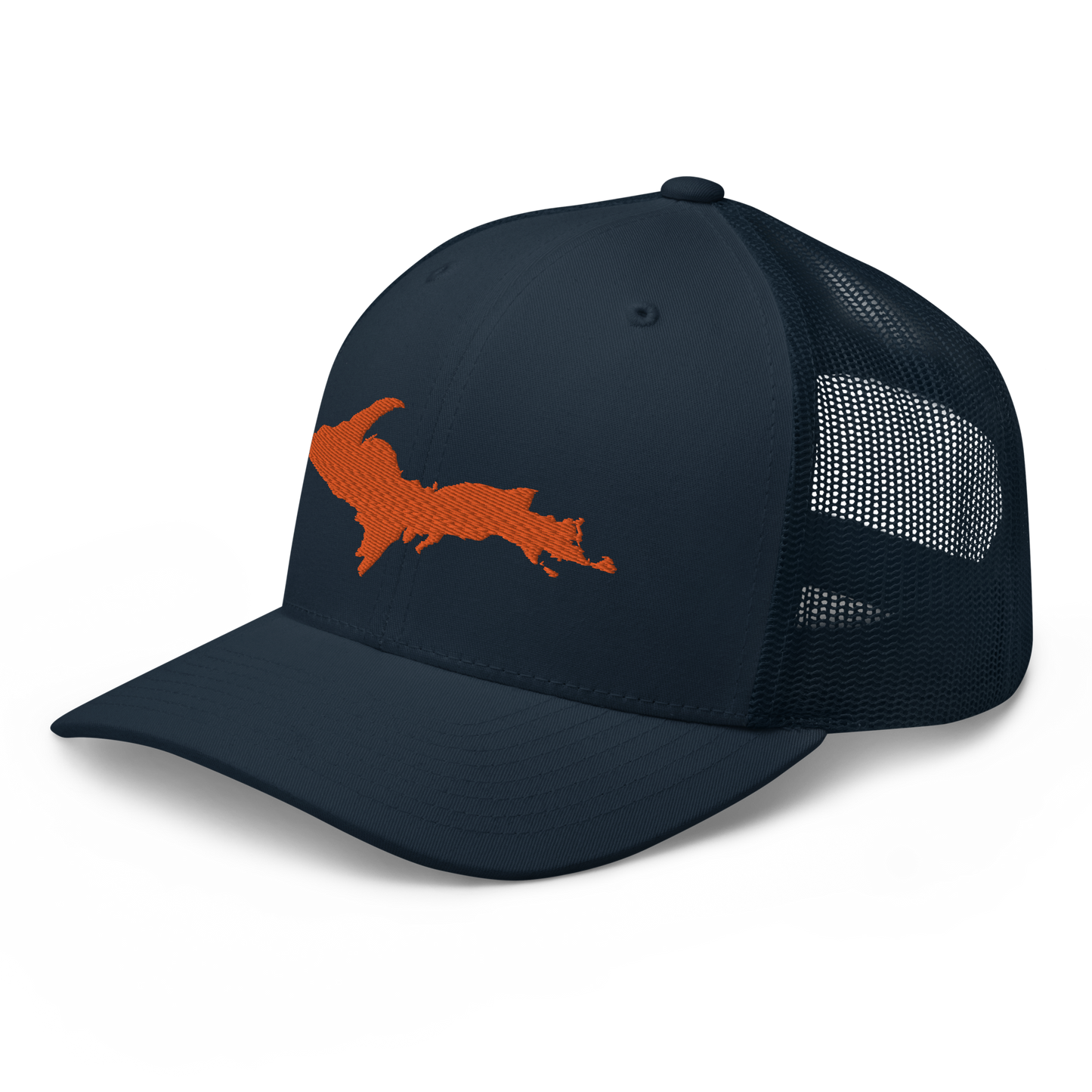 Michigan Upper Peninsula Trucker Hat (w/ Orange UP Outline)