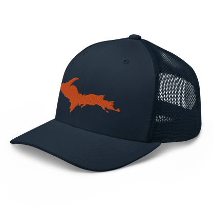 Michigan Upper Peninsula Trucker Hat (w/ Orange UP Outline)