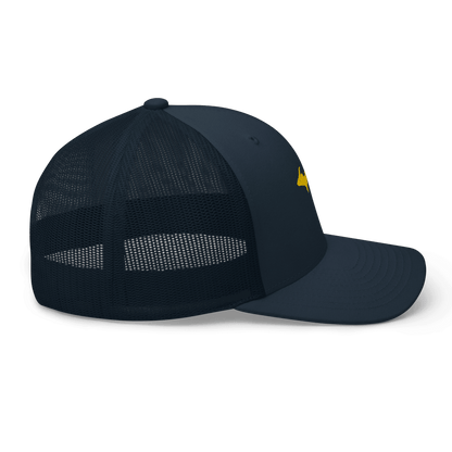 Michigan Trucker Hat (w/ Michigan Outline) | Gold Embroidery - Circumspice Michigan