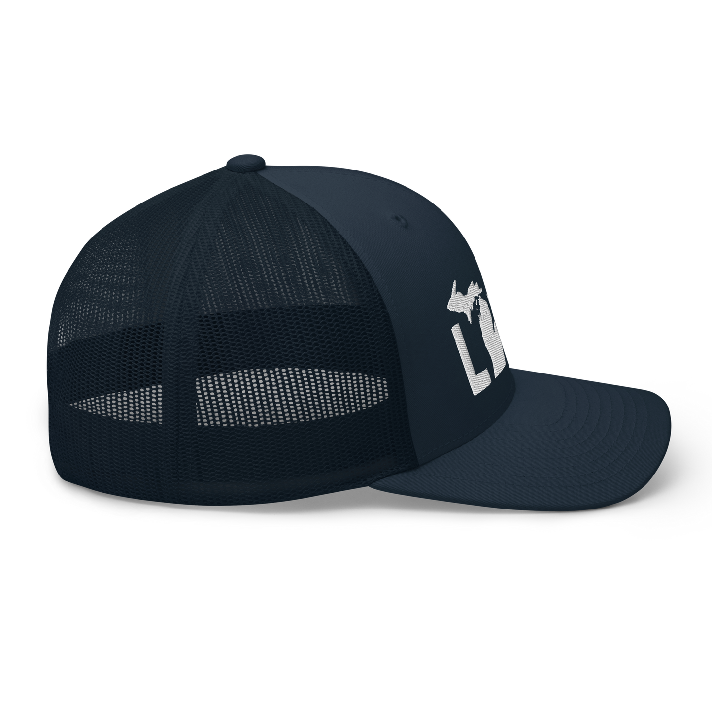 Michigan 'Love' Trucker Hat (Geometric Sans Font)