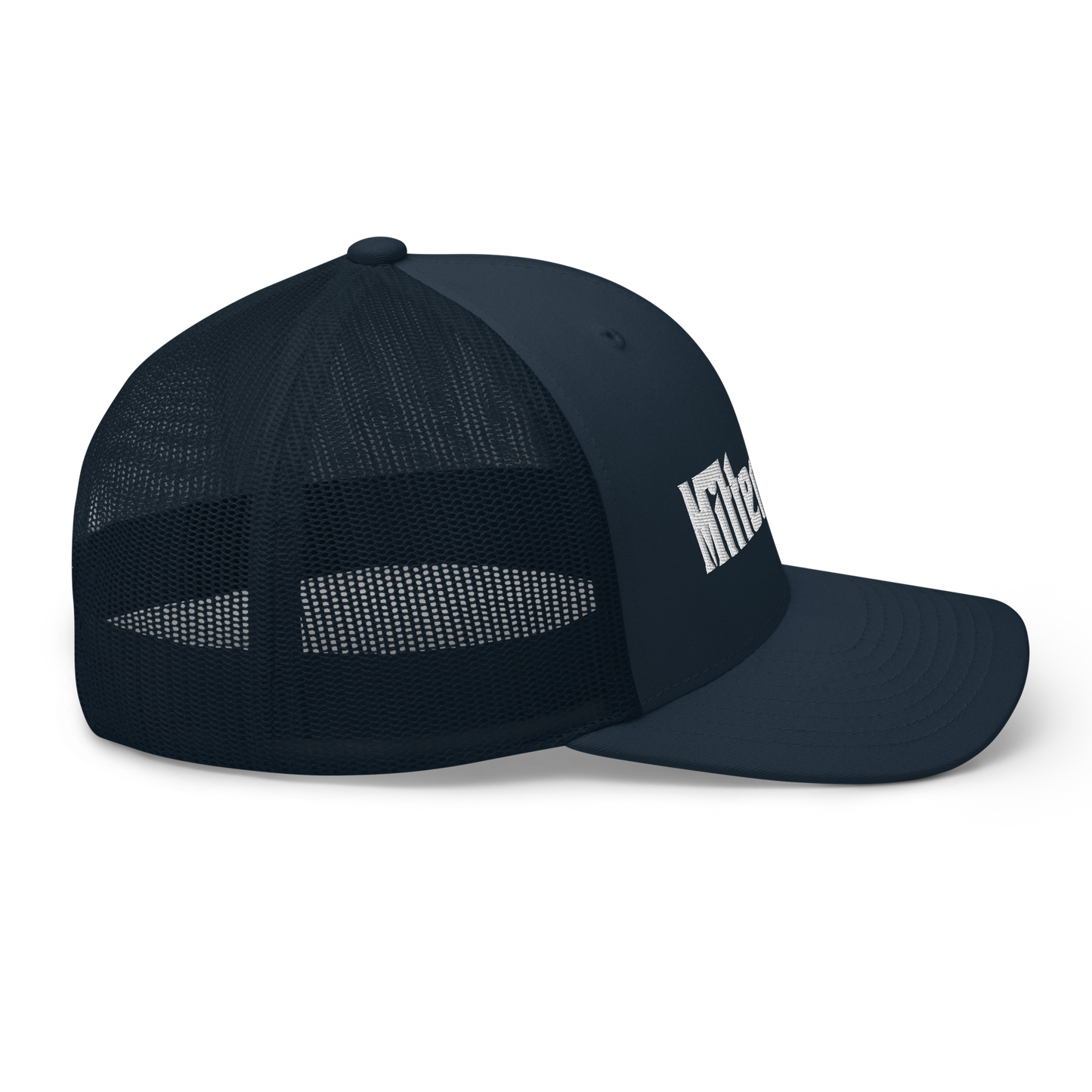 Michigan 'MittenMafia' Trucker Hat (Gangster Font) White/Black Embroidery