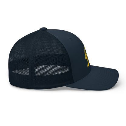 Michigan 'Old English M' Trucker Hat | Gold Embroidery