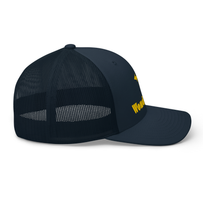 Michigan 'Wonderland' Trucker Hat (Art Deco Font) | Gold Embroidery