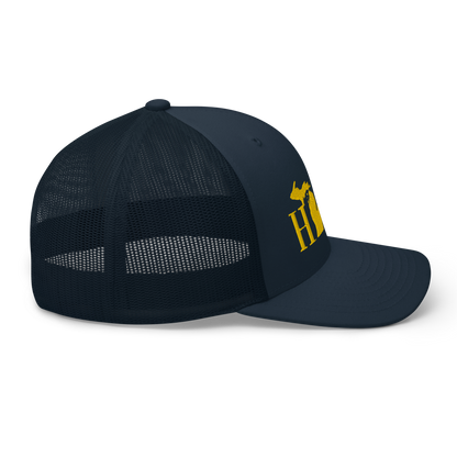 Michigan 'Home' Trucker Hat (Didone Font) | Gold Embroidery