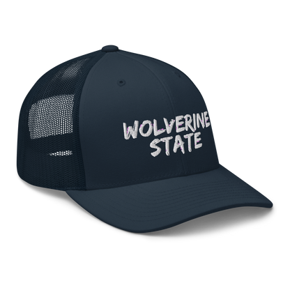 Michigan 'Wolverine State' Trucker Hat (Angry Brush Font)