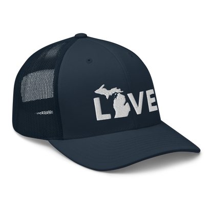 Michigan 'Love' Trucker Hat (Geometric Sans Font)