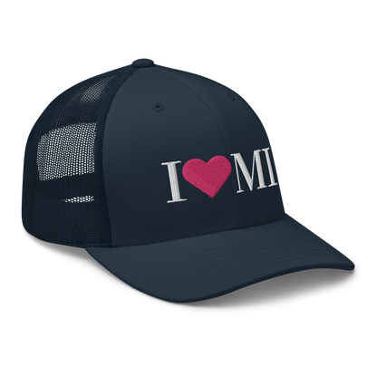 Michigan 'I ❤️ MI' Trucker Hat (Didone Font)