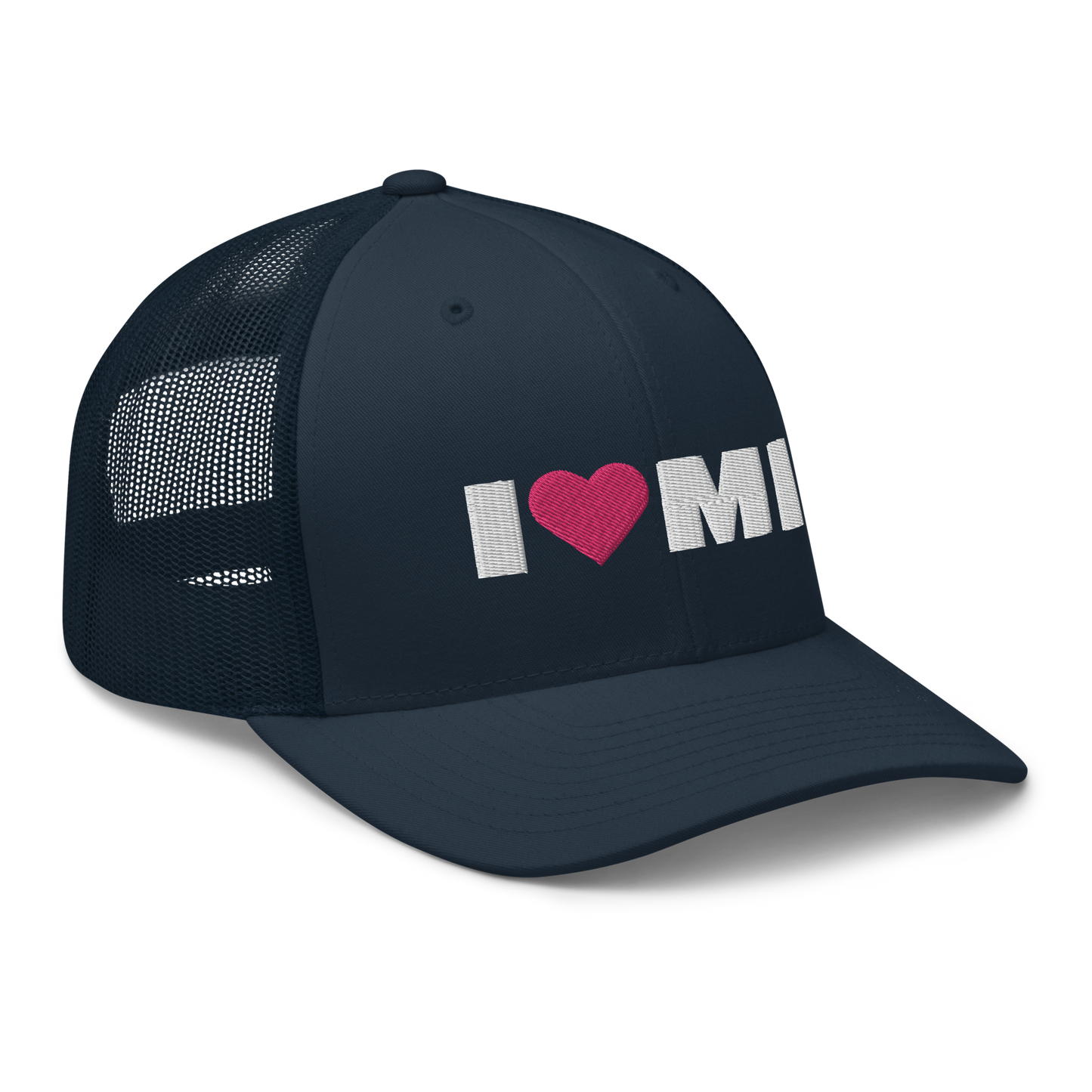 Michigan 'I ❤️ MI' Trucker Hat (French Olive Font)