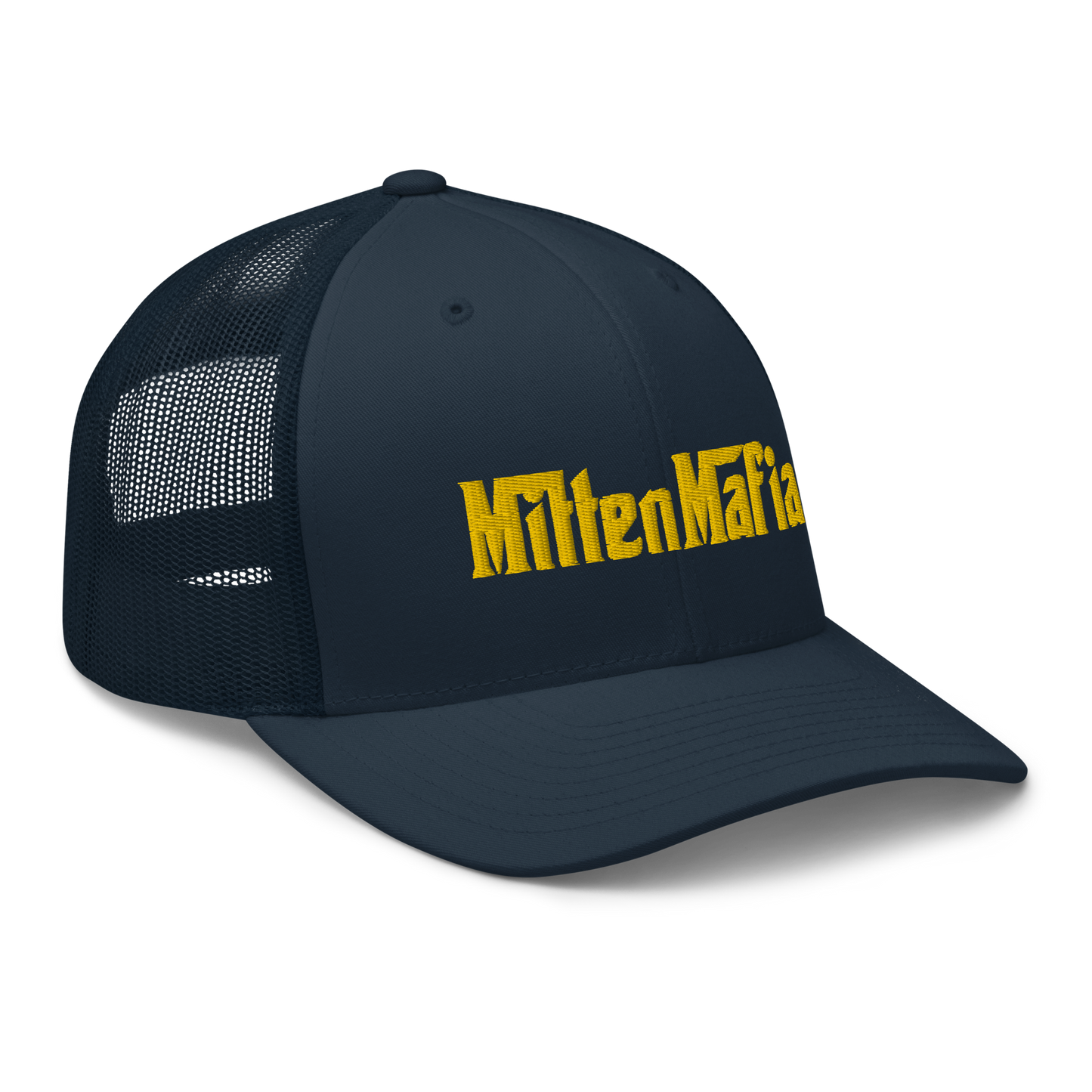 Michigan 'MittenMafia' Trucker Hat (Gangster Font) | Gold Embroidery