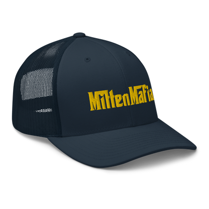 Michigan 'MittenMafia' Trucker Hat (Gangster Font) | Gold Embroidery