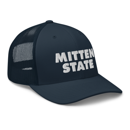 Michigan 'Mitten State' Trucker Hat (Geometric Sans Font)