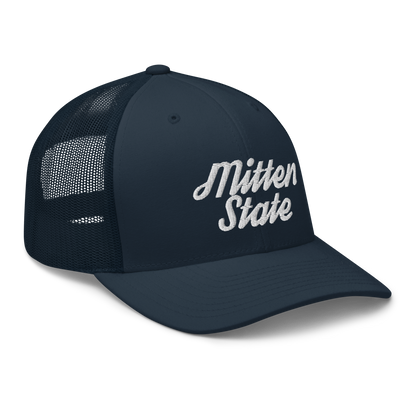 Michigan 'Mitten State' Trucker Hat (Script Font)