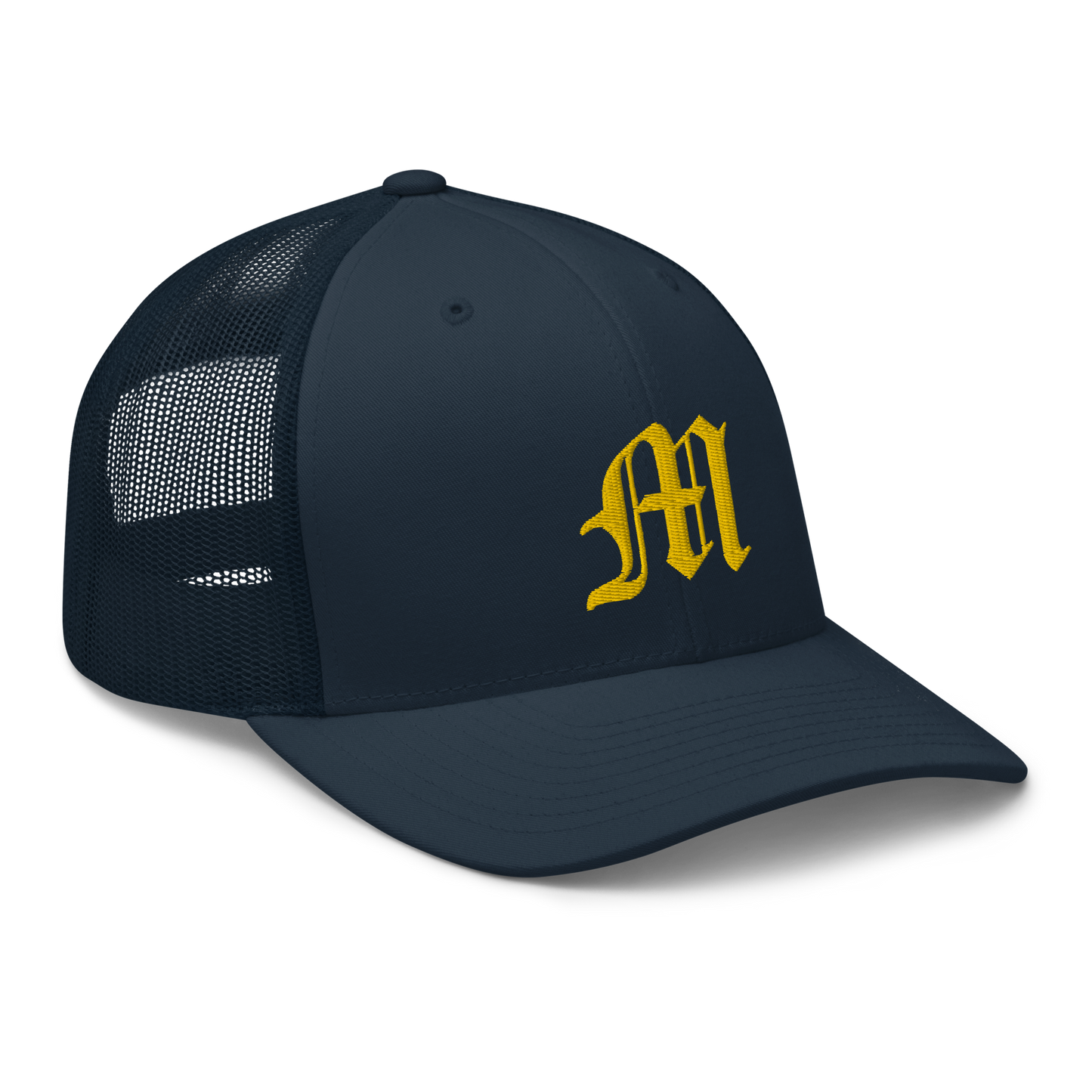 Michigan 'Old English M' Trucker Hat | Gold Embroidery