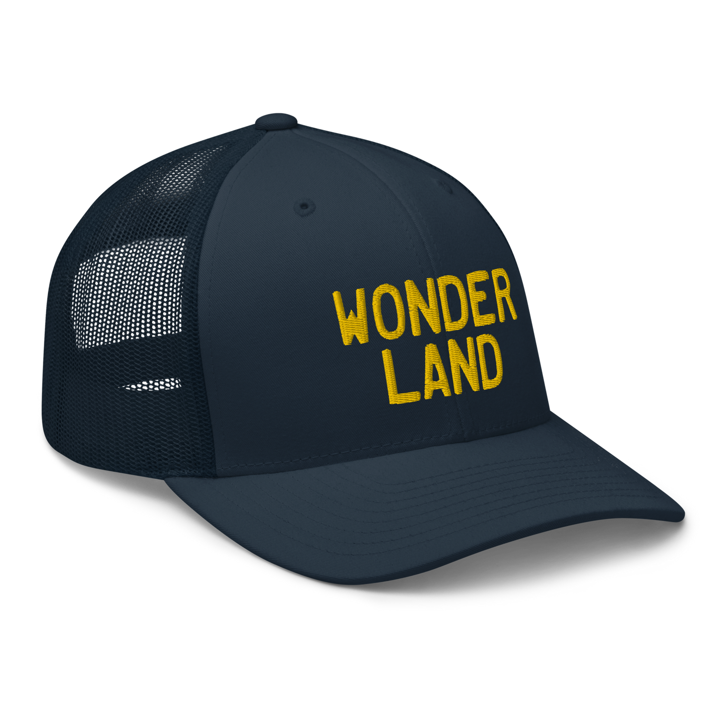 Michigan 'Wonderland' Trucker Hat (Licence Plate Font) | Gold Embroidery