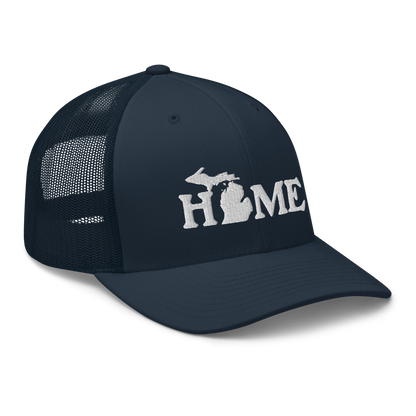 Michigan 'Home' Trucker Hat (Woodcut Font)