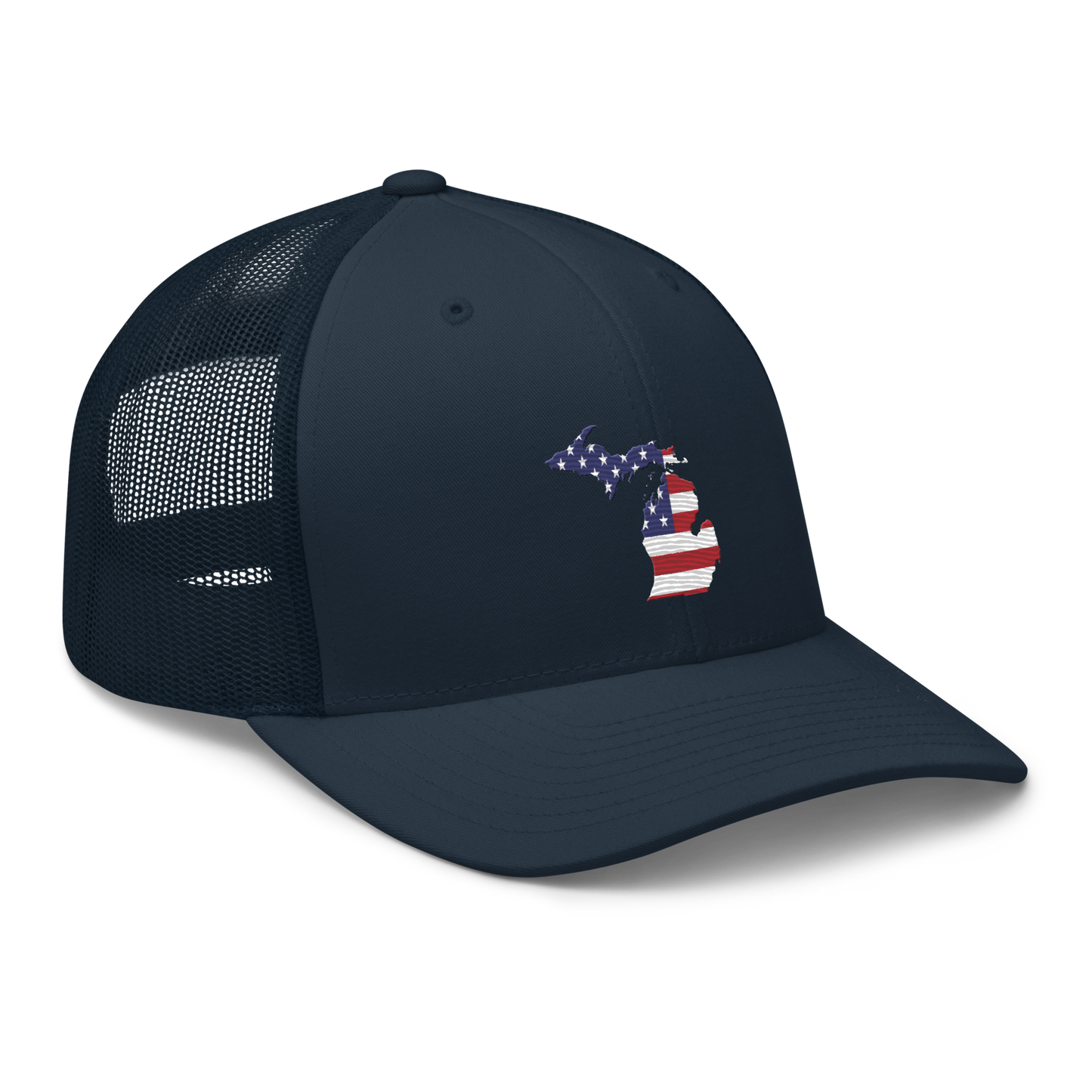 State of Michigan Trucker Hat (w/ USA Flag Outline)