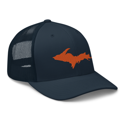 Michigan Upper Peninsula Trucker Hat (w/ Orange UP Outline)