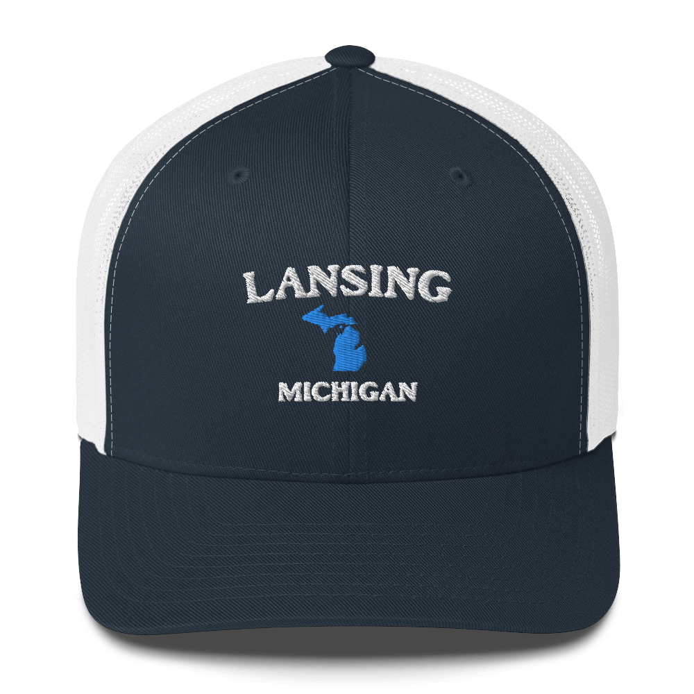 'Lansing Michigan' Trucker Hat (w/ Michigan Outline)