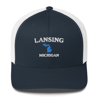 'Lansing Michigan' Trucker Hat (w/ Michigan Outline)