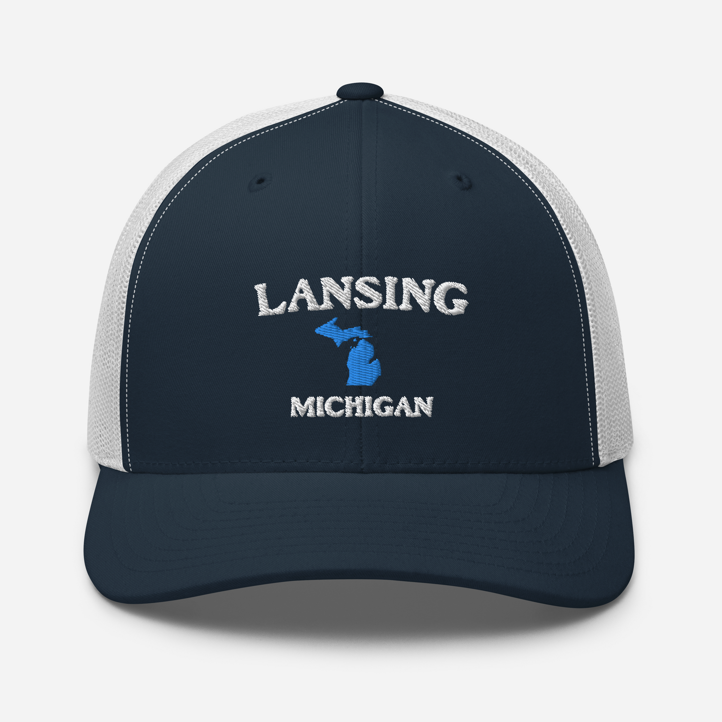 'Lansing Michigan' Trucker Hat (w/ Michigan Outline)