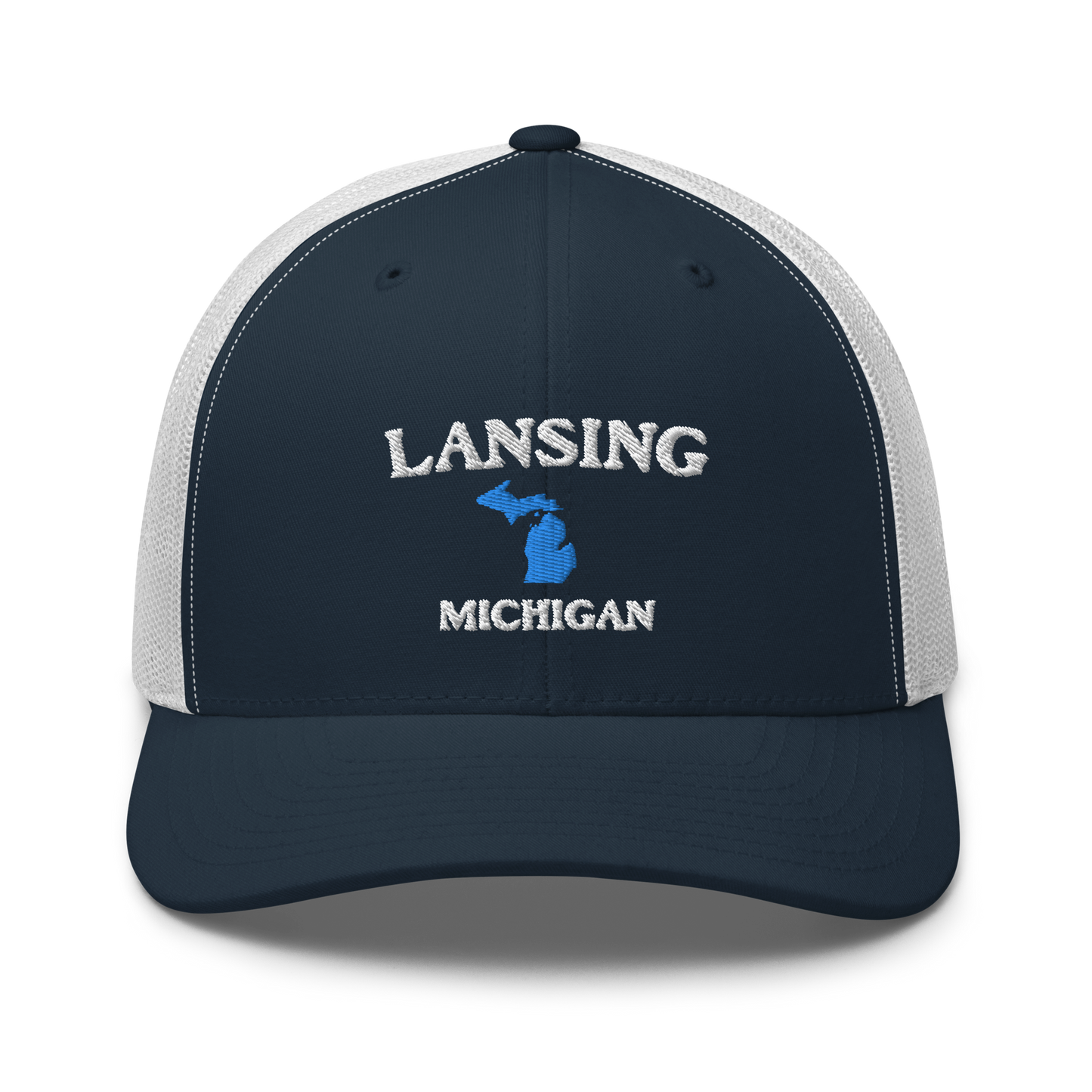 'Lansing Michigan' Trucker Hat (w/ Michigan Outline)