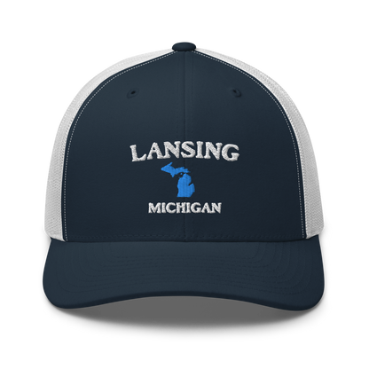 'Lansing Michigan' Trucker Hat (w/ Michigan Outline)