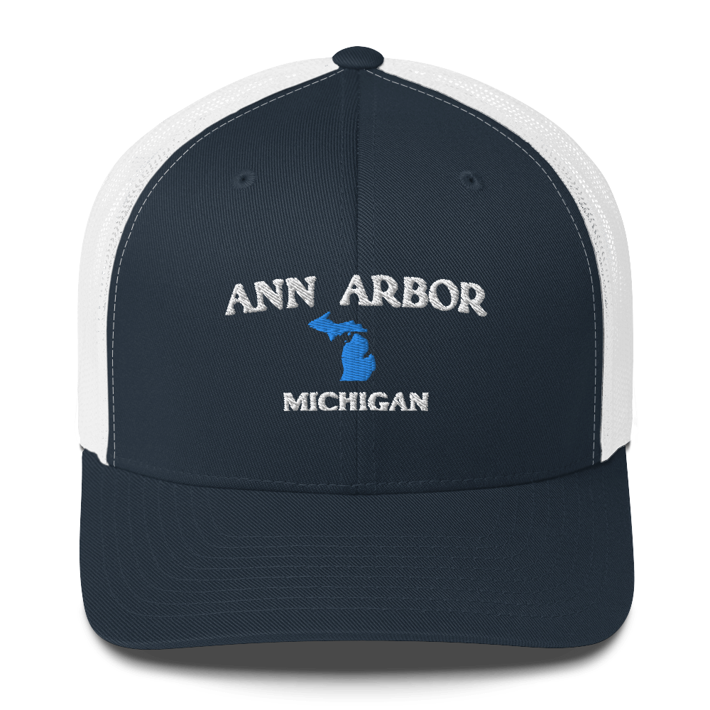 'Ann Arbor Michigan' Trucker Hat (w/ Michigan Outline)