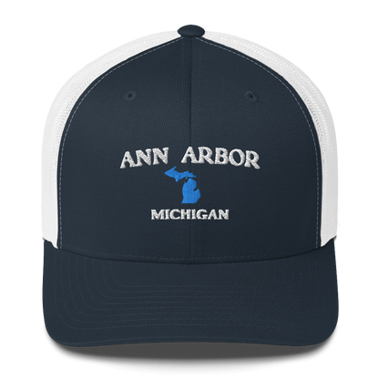 'Ann Arbor Michigan' Trucker Hat (w/ Michigan Outline)