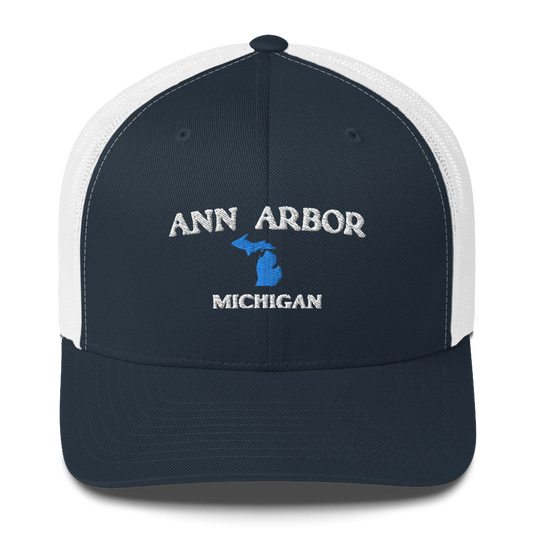 'Ann Arbor Michigan' Trucker Hat (w/ Michigan Outline)