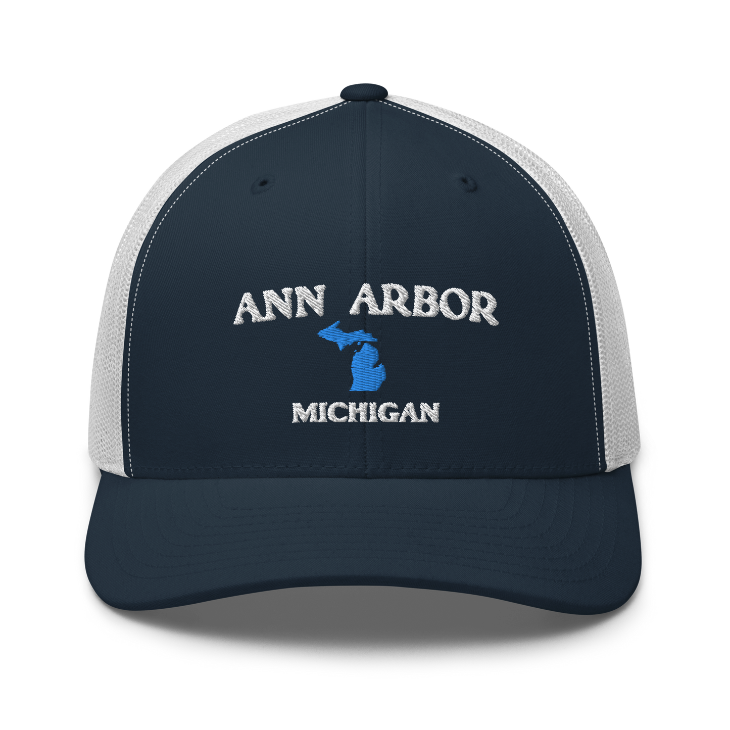 'Ann Arbor Michigan' Trucker Hat (w/ Michigan Outline)