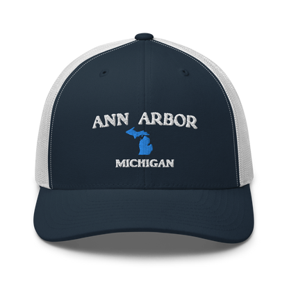 'Ann Arbor Michigan' Trucker Hat (w/ Michigan Outline)