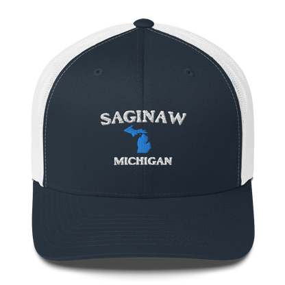 'Saginaw Michigan' Trucker Hat (w/ Michigan Outline)