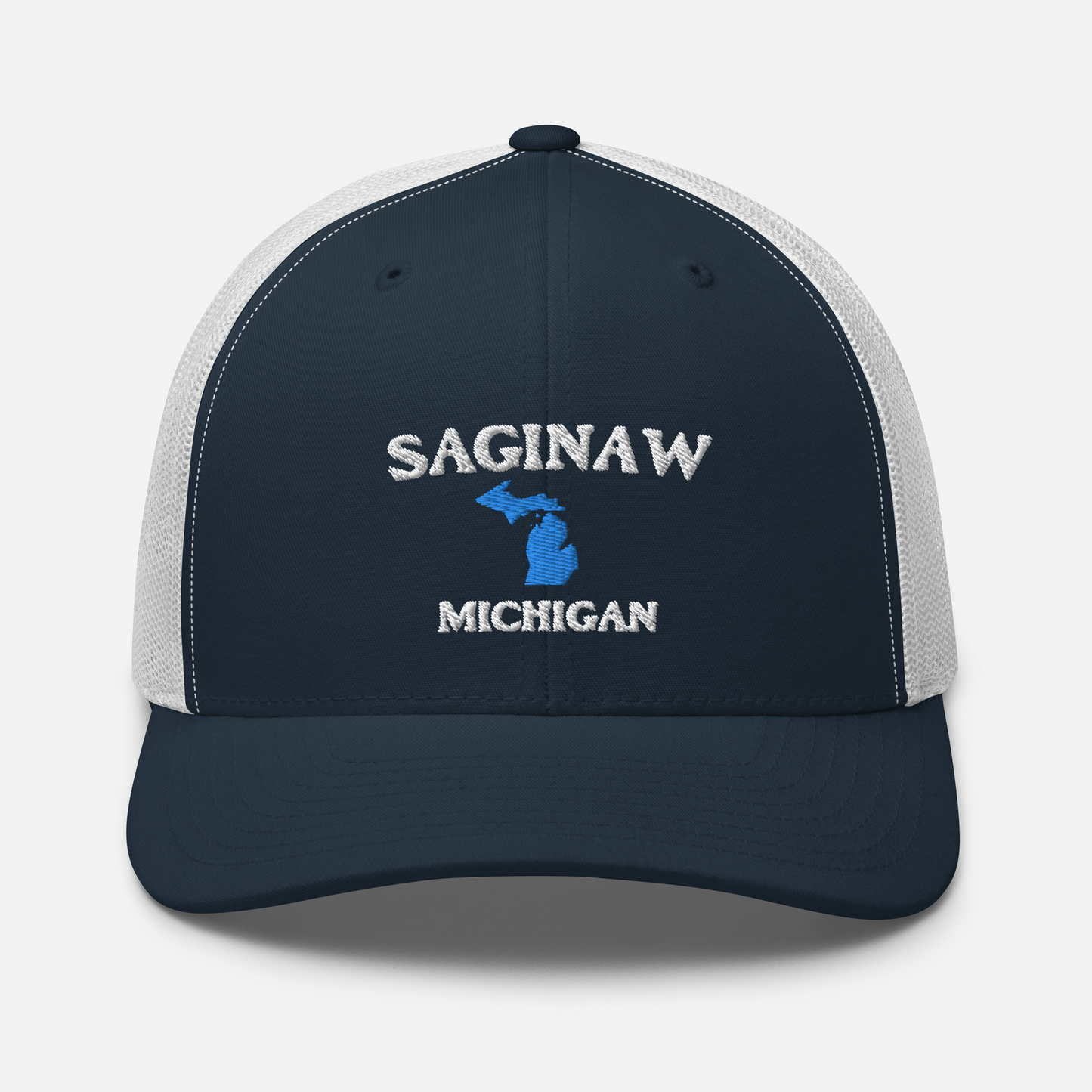 'Saginaw Michigan' Trucker Hat (w/ Michigan Outline)