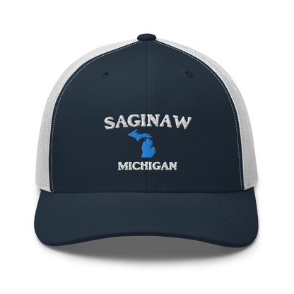 'Saginaw Michigan' Trucker Hat (w/ Michigan Outline)